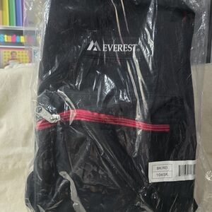 Everest Black Backpack with Red Accents